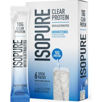 Isopure Clear Protein With Electrolytes, Unsweetened Stick Pack, 6 Count In Multi