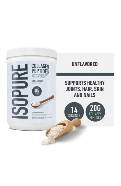 Isopure Collagen Peptides Powder With Vitamin C And Biotin, 20g Collagen Per Serving, 11.36 oz In Transparent