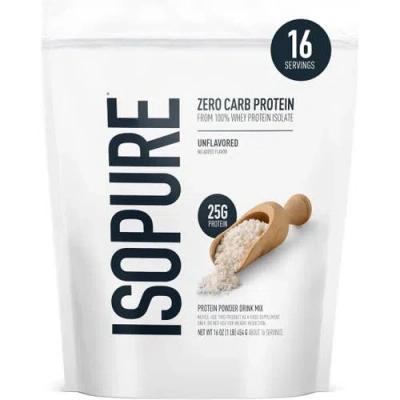 Isopure Zero Carb 100% Whey Protein Isolate Powder, Unflavored, 25g Protein, About 16 Servings In White