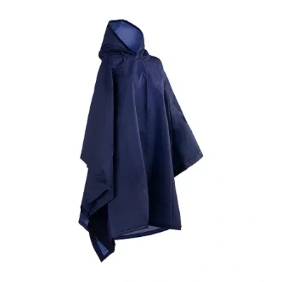Isotoner Adult Womens Poncho Rain Jacket In Blue