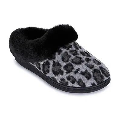 Isotoner Brushed Womens Memory Foam Clog Slippers In Gray