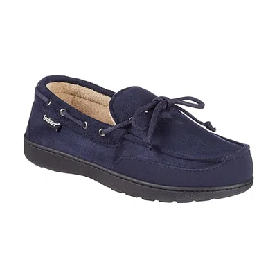 Isotoner Carter Boater Moccasin Mens Moccasin Slippers In Blue