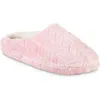 Isotoner Chevron Faux Fur Slipper In Peony