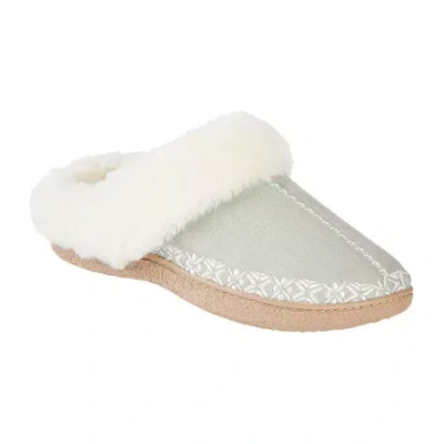Isotoner Clara Emroidered Microsuede Hoodback Womens Memory Foam Clog Slippers In Multi