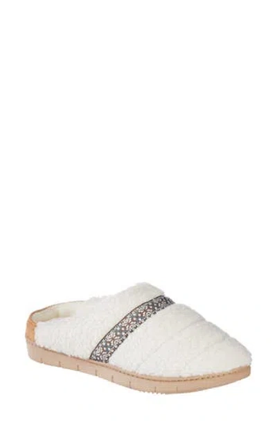 Isotoner Clara Faux Shearling Slipper In White