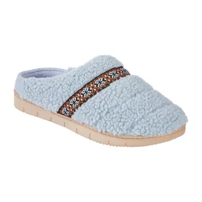 Isotoner Clara Recycled Berber Hoodback Womens Memory Foam Clog Slippers In Animal Print