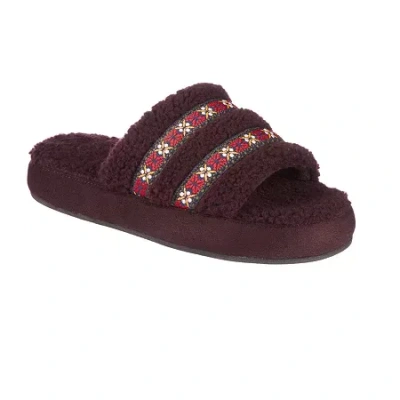Isotoner Clara Recycled Berber Womens Memory Foam Slip-on Slippers In Multi