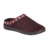 Isotoner Clara Recycled Microsuede Hoodback Womens Memory Foam Clog Slippers In Burgundy