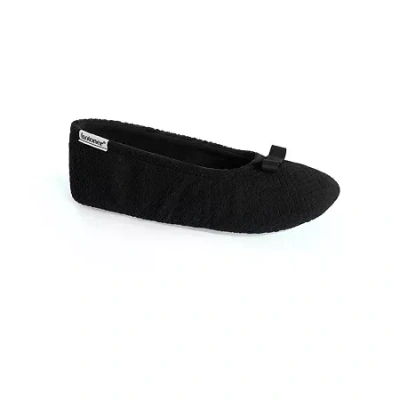 Isotoner Gemma Womens Ballerina Slippers In Black