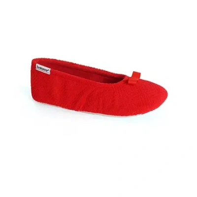 Isotoner Gemma Womens Ballerina Slippers In Red