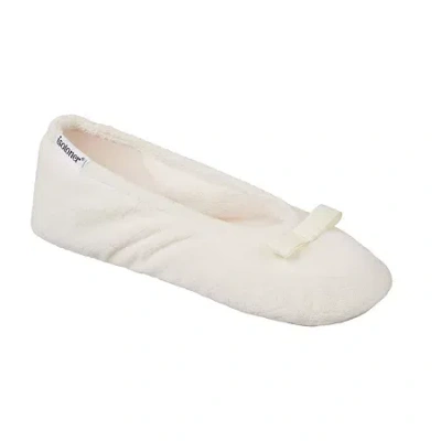 Isotoner Gemma Womens Ballerina Slippers In White
