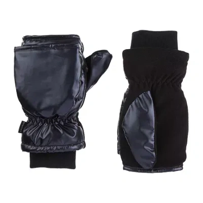 Isotoner Iridescent Sleekheat Mittens In Black