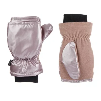 Isotoner Iridescent Sleekheat Mittens In Pink