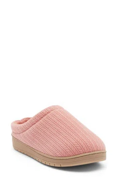 Isotoner Jersey Cable Clog Slipper In Pink