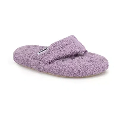 Isotoner Joey Soft Pile Thong Womens Round Slip-on Shoe In Purple