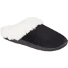Isotoner Louise Chevron Quilted Faux Shearling Lined Slipper In Black