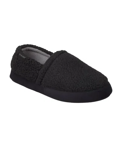 Isotoner Men's Berber Closed Back Slippers In Black
