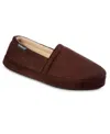 Isotoner Men's Closed Back Microsuede Memory Foam Slipper In Dark Chocolate