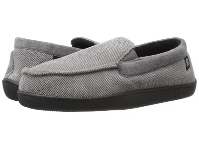 Isotoner Men's Diamond Corduroy Moccasin Slipper With Cooling Memory Foam For Indoor/outdoor Comfort Men's Sl In Gray