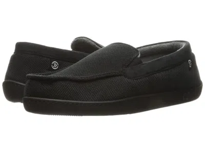 Isotoner Men's Diamond Corduroy Moccasin Slipper With Cooling Memory Foam For Indoor/outdoor Comfort Men's Sl In Black