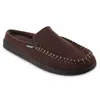 Isotoner Men's Faux Woolen Grady Moccasin Hoodback Slipper In Dark Chocolate In Multi