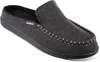 Isotoner Men's Faux Woolen Grady Moccasin Hoodback Slippers In Dark Charcoal Heather In Multi