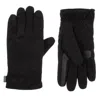 Isotoner Men's Fleece Gloves With Pieced Back In Black In Black