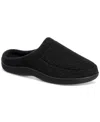 Isotoner Men's Heathered Cord Knit Jermaine Clog Slipper With Micro Terry Lining In Black