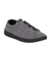 Isotoner Men's Heathered Knit Brady Closed Back Slippers In Black