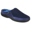Isotoner Men's Herringbone Logan Hoodback Slipper In Blue