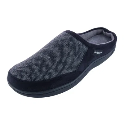 Isotoner Men's Herringbone Logan Hoodback Slipper In Black