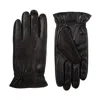 Isotoner Men's Insulated Faux Leather Touchscreen Glove W/ Gathered Wrist In Black In Black