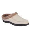 Isotoner Men's Lewis Clog Slippers With Memory Foam In Stone