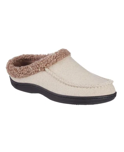 Isotoner Men's Lewis Clog Slippers With Memory Foam In Stone