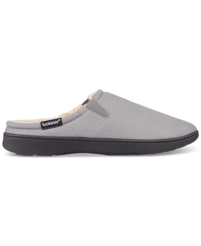 Isotoner Men's Microsuede Hoodback Slipper In Gray