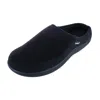 Isotoner Men's Microterry And Waffle Travis Hoodback Slipper In Black