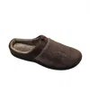 Isotoner Men's Microterry Jared Clog Slipper In Dark Chocolate In Multi