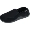 Isotoner Men's Microterry Memory Foam Indoor/outdoor Slip-on Slippers In Black