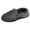 Isotoner Men's Microterry Memory Foam Indoor/outdoor Slip-on Slippers In Grey