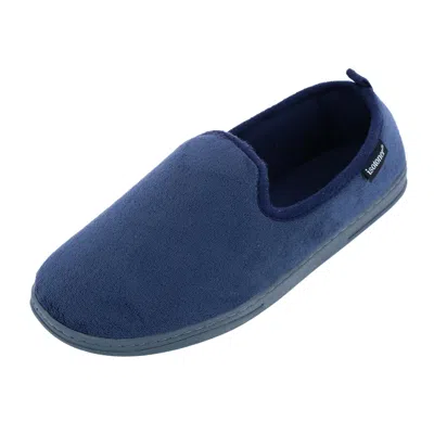 Isotoner Men's Microterry Samson Closed Back Slipper In Blue