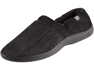 Isotoner Men's Microterry Slip On Slipper Men's Slippers Black: 13 Medium, Textile