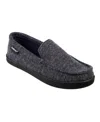 Isotoner Men's Preston Heather Knit Moccasin Slippers In Navy Blue