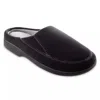 Isotoner Men's Recycled Fleece Roman Hoodback Slippers In Black In Black
