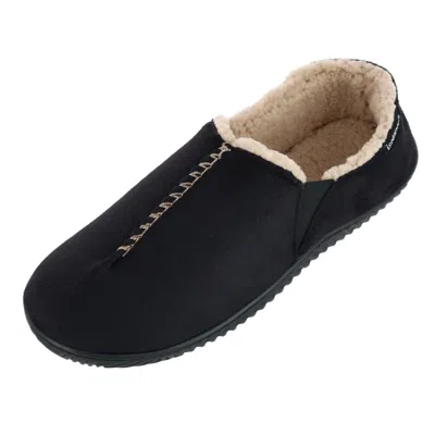 Isotoner Men's Recycled Microsuede Liam Closed Back Slipper In Black