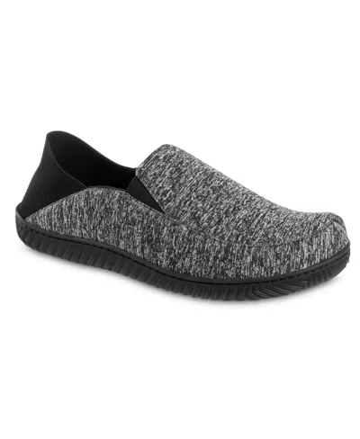 Isotoner Men's Sport Knit Miles Closed Back Memory Foam Slipper In Black