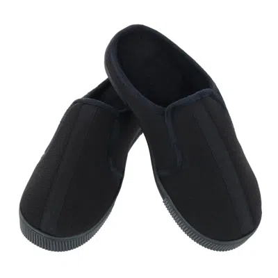 Isotoner Men's Textured Knit Kai Hoodback Slipper In Black