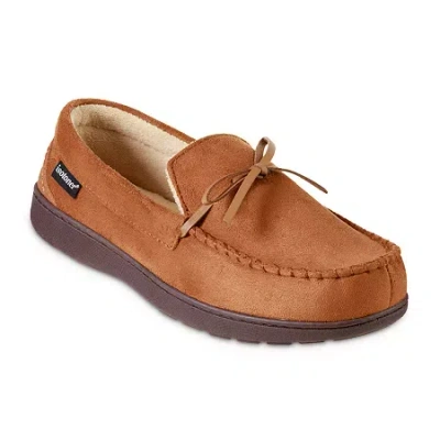 Isotoner Mens Moccasin Slippers In Brown