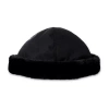 Isotoner Microsuede W/fur Mens Beanie In Black