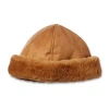 Isotoner Microsuede W/fur Mens Beanie In Brown