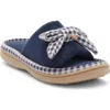Isotoner Microterry Bow Slide Slipper In Blue